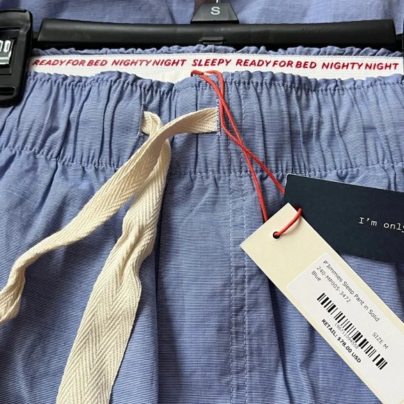 NWT Men's Blue pajama pants by Alex Mill P’Jimmies, size M, 100% cotton - Picture 5 of 7